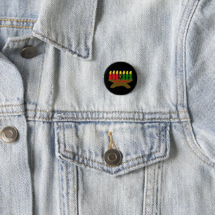 Kwanzaa Kinara Candles   3 Cm Round Badge