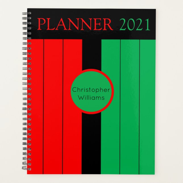 Kwanzaa Kinara Colours Custom Year 2021 Planner (Front)