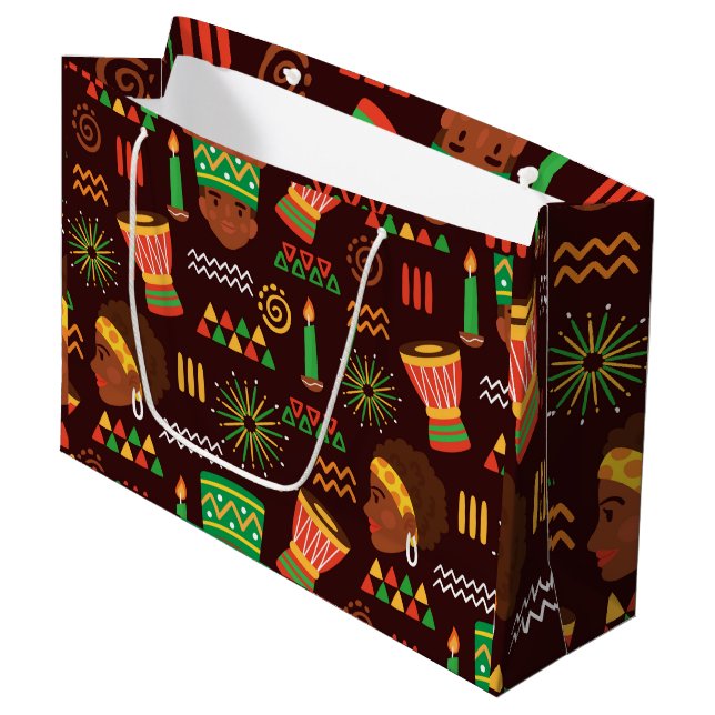Kwanzaa Large Gift Bag (Front Angled)