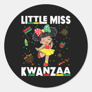 Kwanzaa - Little Miss Kwanzaa Classic Round Sticker