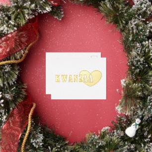 Kwanzaa Love Heart Foil Holiday Postcard