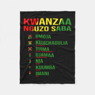 Kwanzaa - Nguzo Saba - The Seven Principles Design Fleece Blanket
