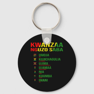 Kwanzaa - Nguzo Saba - The Seven Principles Design Key Ring