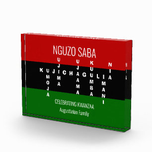  KWANZAA Pan African Family Name Photo Block