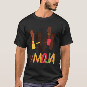 Kwanzaa Principles Green And Red Font African Prin T-Shirt