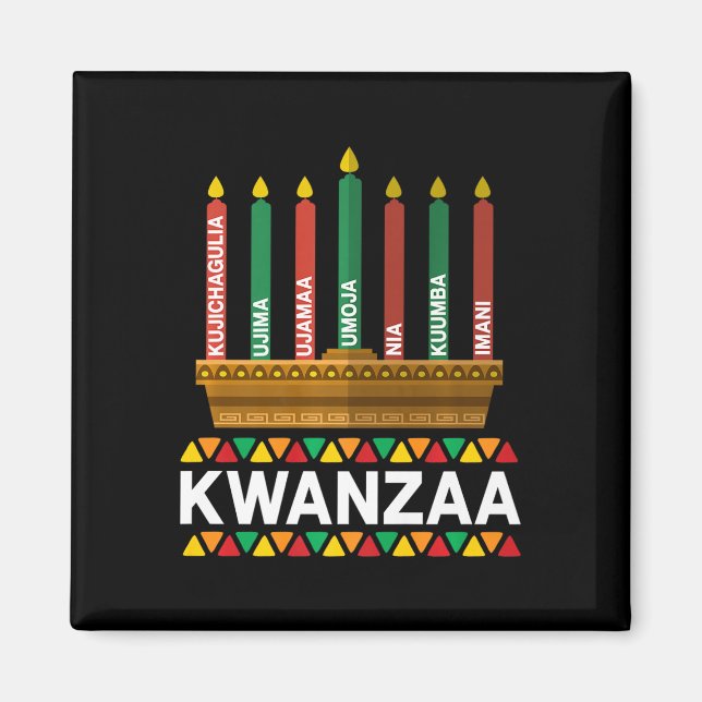 Kwanzaa Principles Kwanzaa Candles Kinara Pan Afri Magnet (Front)