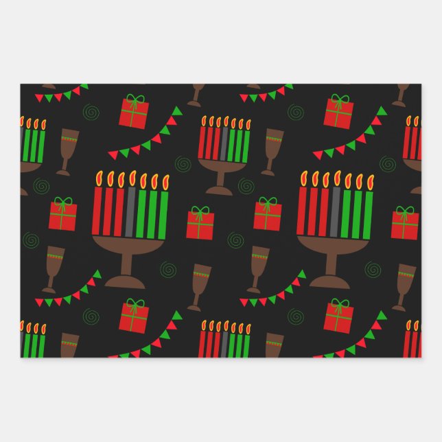 Kwanzaa Print Wrapping Paper (Front)