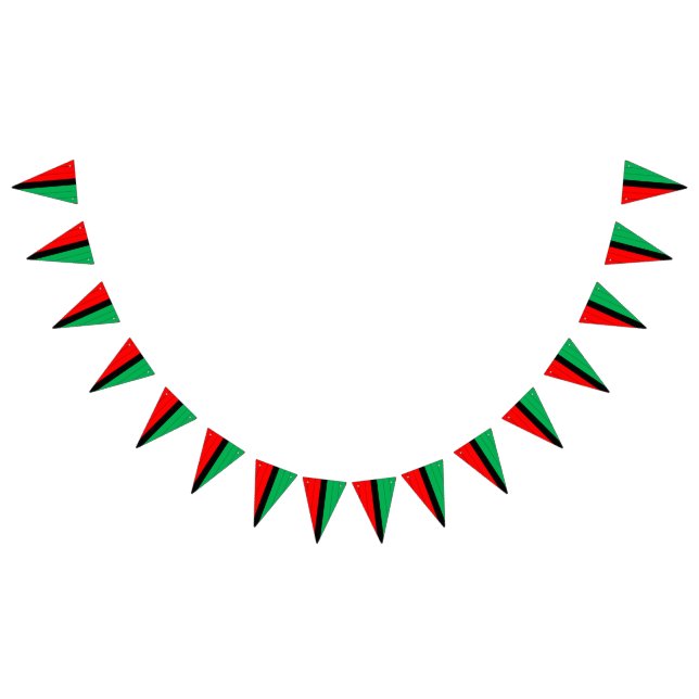 Kwanzaa Red Black Green Kinara Striped Pattern Bunting (All)