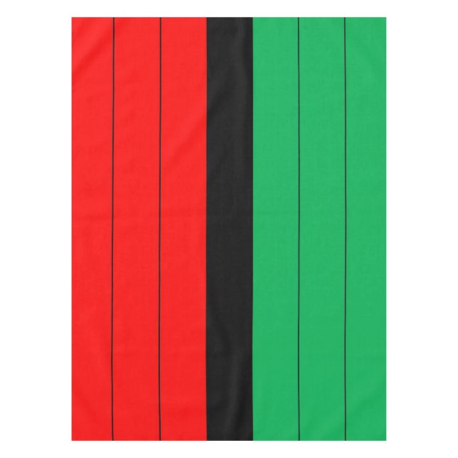 Kwanzaa Red Black Green Kinara Striped Pattern Tablecloth (Front)