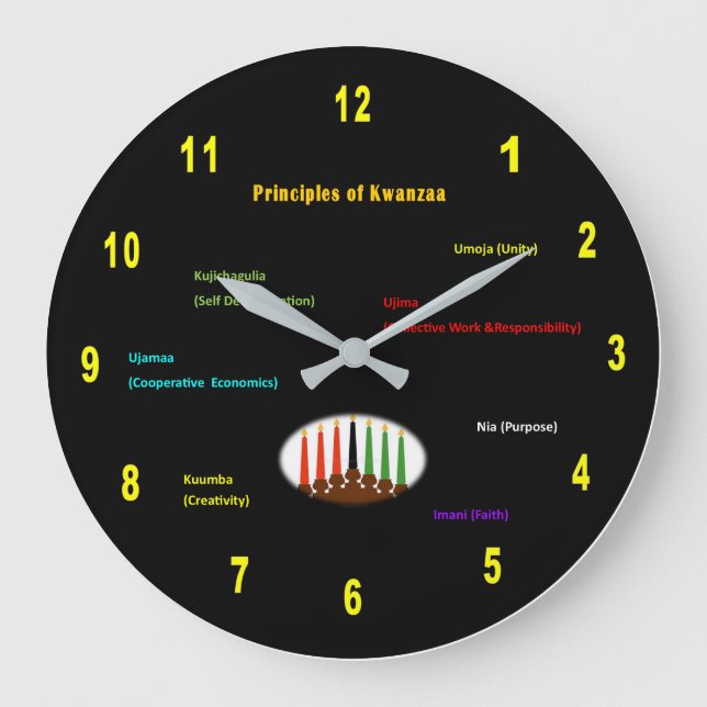 Kwanzaa Round Wall Clock (Front)