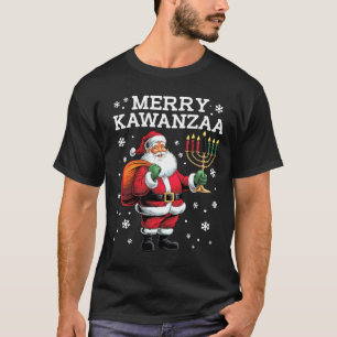 Kwanzaa Santa Seven Candles African American Afro  T-Shirt