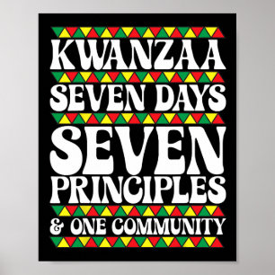 Kwanzaa Seven Days Seven Principles One Community  Poster