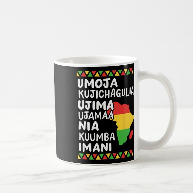 Kwanzaa Seven Principles African Map Black Pride M Coffee Mug (Right)