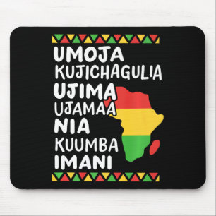 Kwanzaa Seven Principles African Map Black Pride M Mouse Pad
