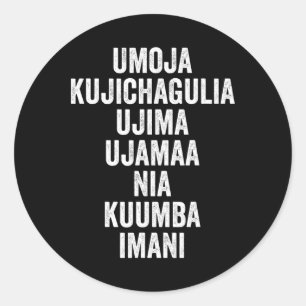 Kwanzaa - Seven Principles Classic Round Sticker