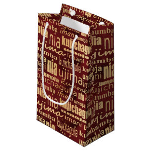 Kwanzaa Seven Principles(Red/Gold) Small Gift Bag