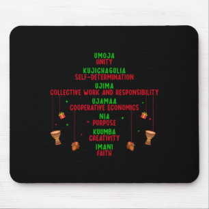 Kwanzaa Seven Principles Tree Unity Faith Graphic  Mouse Pad
