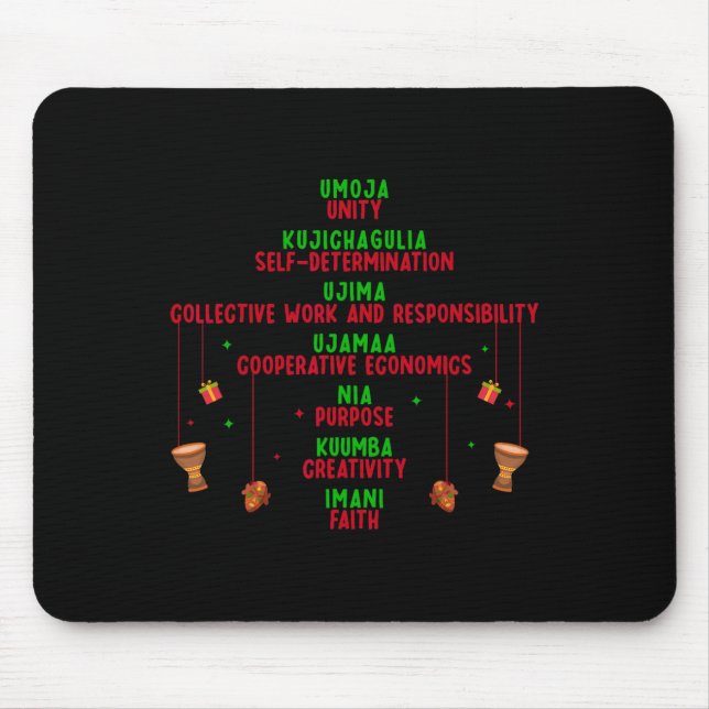Kwanzaa Seven Principles Tree Unity Faith Graphic  Mouse Pad (Front)