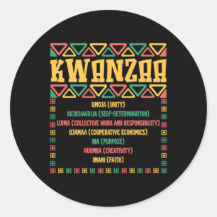 Kwanzaa Seven Principles Umoja Faith Graphic Classic Round Sticker