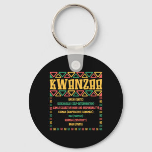 Kwanzaa Seven Principles Umoja Faith Graphic  Key Ring