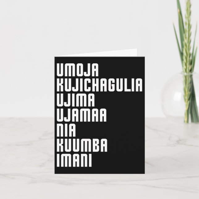 Kwanzaa Seven Principles Umoja Kujichagulia Ujima  Card (Front)