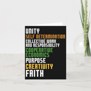Kwanzaa Seven Principles Unity Self Determination Card