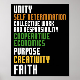 Kwanzaa Seven Principles Unity Self Determination  Poster