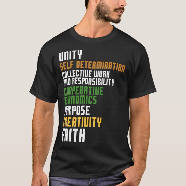 Kwanzaa Seven Principles Unity Self Determination  T-Shirt (Front)