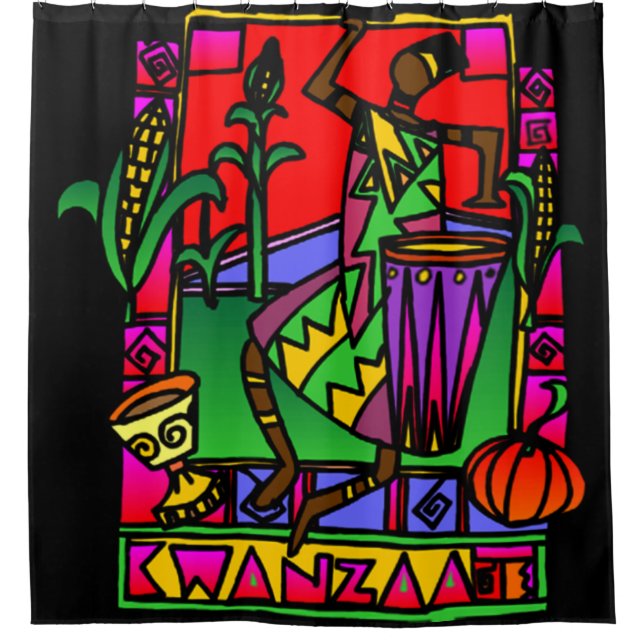 Kwanzaa Shower Curtain (Front)