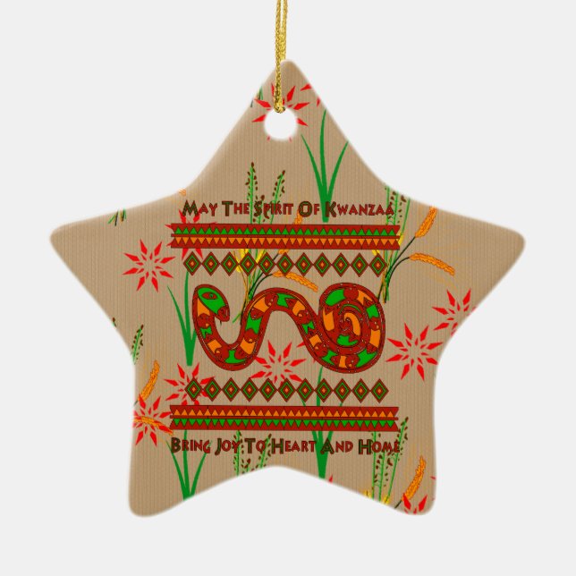 Kwanzaa Snake Ceramic Tree Decoration (Front)