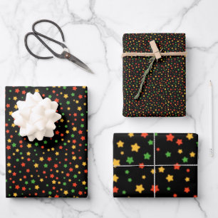 Kwanzaa Stars Wrapping Paper Sheet