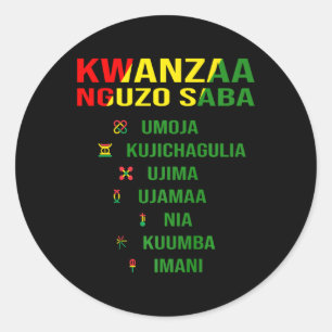 Kwanzaa - Swahili For The Seven Principles Classic Round Sticker