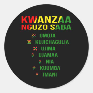 Kwanzaa - Swahili For The Seven Principles Classic Round Sticker
