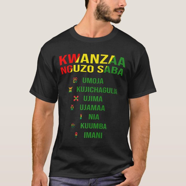 Kwanzaa - Swahili For The Seven Principles  T-Shirt (Front)