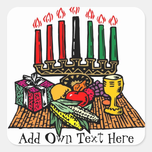 Kwanzaa Symbols Stickers Favours Gifts Personalise (Front)