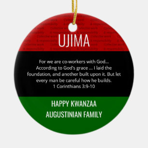 Kwanzaa UJIMA Ceramic Ornament