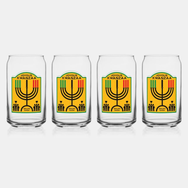 Kwanzaa Umoja Can Glass (Front)