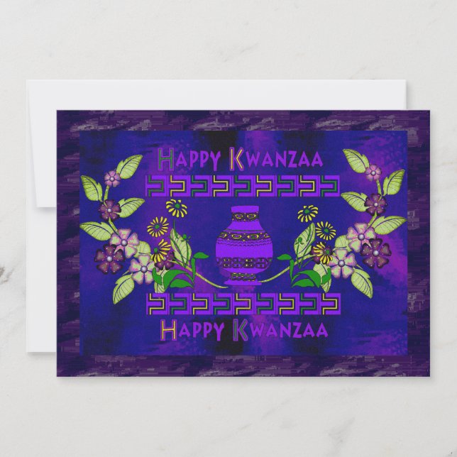 Kwanzaa Vase Invitation (Front)