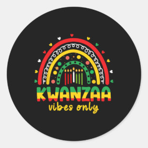 Kwanzaa Vibes Only Kinara Seven Candles African Am Classic Round Sticker