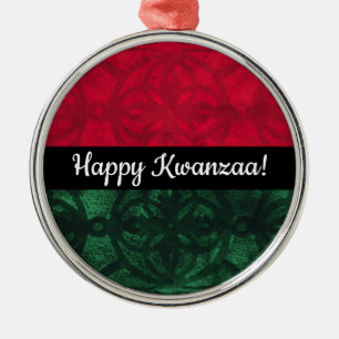 Kwanzaa Watercolor Batik  Metal Ornament