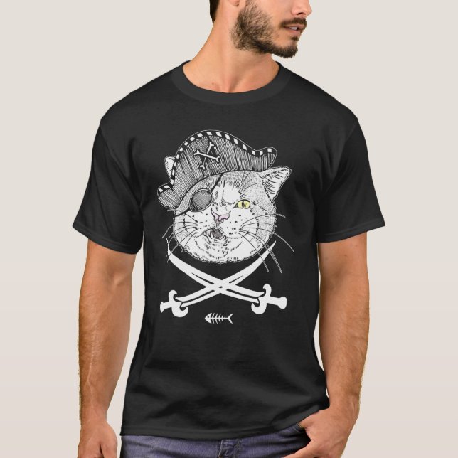 Kwazii Cute Pirate Cat For Cat Cat Outfit Idea T-Shirt (Front)
