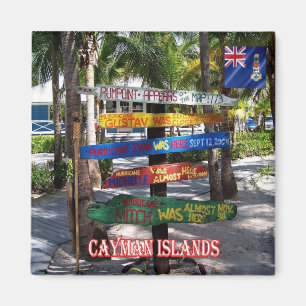 KY - Cayman Islands - Hurricane Signs Rum Point Magnet