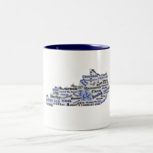 KY Word Cloud (V1 Blue) Two-Tone Coffee Mug