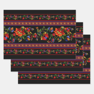 Kyiv Black Wrapping Paper Sheet
