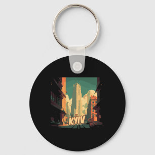 Kyiv Retro Ukraine Vintage Kyivan Traveling Travel Key Ring