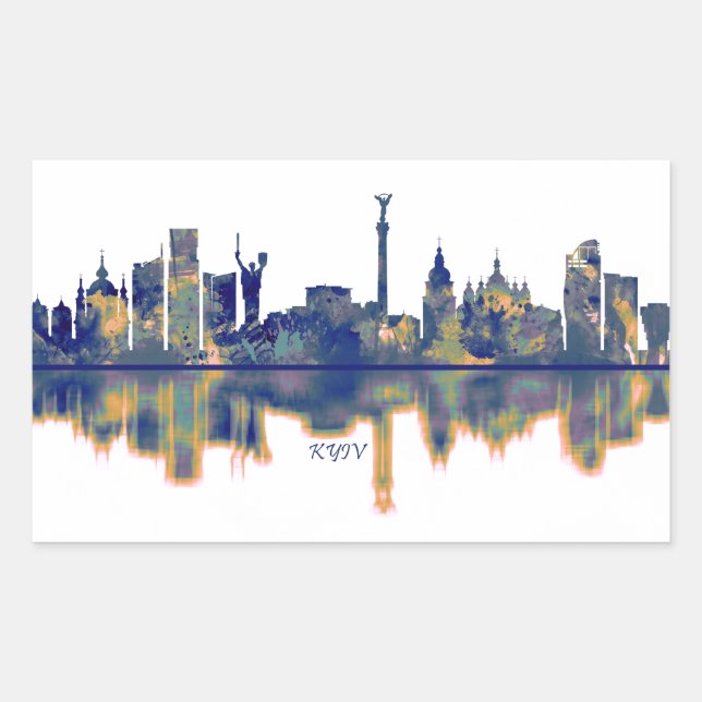 Kyiv Skyline Rectangular Sticker (Front)