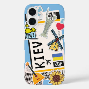 Kyiv Ukraine Boarding Pass iPhone 16 Case
