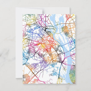 Kyiv Ukraine City Map Postcard