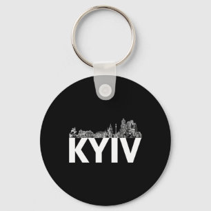 Kyiv Ukraine Europe City Skyline Silhouette Outlin Key Ring