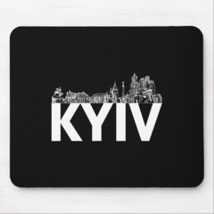 Kyiv Ukraine Europe City Skyline Silhouette Outlin Mouse Pad